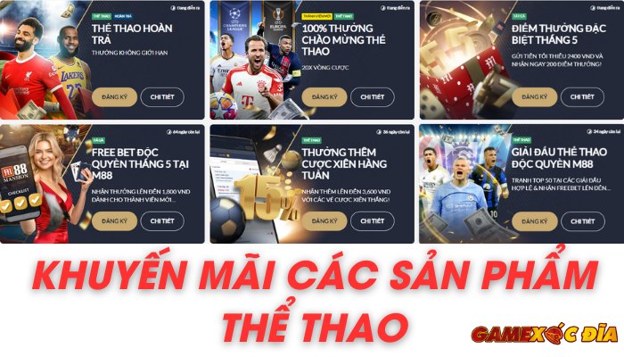 Khuyến mãi các sản phẩm cá cược thể thao tại M88